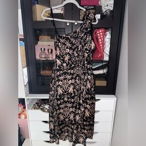 Laundry by Shelli Segal One-Shoulder Satin Midi-Dress